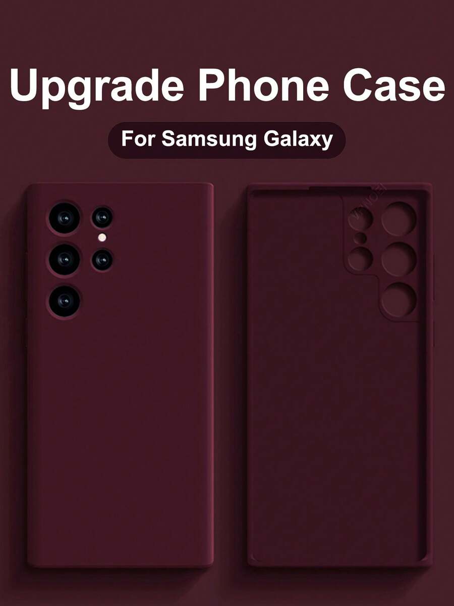 VRNOEI 適用於 Galaxy S26 Ultra 升級版手機殼,相容於 Galaxy S25 S24 S22 S21 S23 Ultra Plus S26+ S25+ S24+ S22+ S21+ S23+ 5G 防震後蓋配件,亦適用於 iPhone 11 12 13 14 15 16 17 Pro Max - 酒紅色 - 查看 1