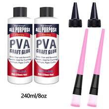 240ml/120ml Neutral PH Craft Glue, Acid-Free PVA Formula Water Soluble Glue, Dries Clear And Flexible - Ideal For Arts, Paper, Photography, Scrapbooking And Book Binding. - PVA Glue - 查看 9