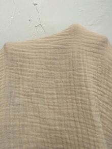 Vestido corto casual de mujer de unicolor con mangas de murciélago - Caqui - Ver 8