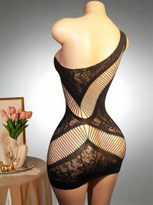 Đầm hai dây ren gợi cảm dành cho nữ, thiết kế khoét hình bướm, ôm sát, phù hợp cho các bữa tiệc và mặc hàng ngày. - màu đen - Xem 4