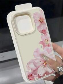 1pc Pink Lily Flower Pattern Full Coverage TPU Shockproof Phone Case Compatible With Apple 17, 16, 15, 14, 13, 12, 11 Pro Max And Series - Multicolor - View 2