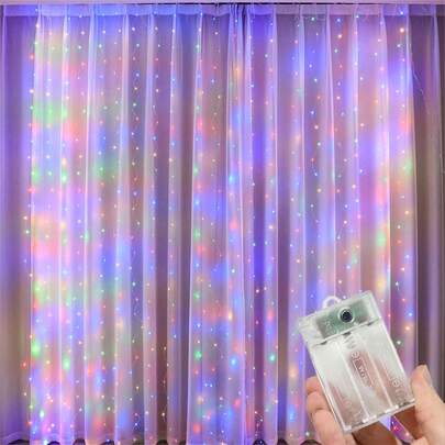 1 bộ đèn LED rèm nhiều màu sắc, 100/200/300/600 bóng, đèn dây trang trí chạy bằng pin, thích hợp cho trang trí Giáng sinh, trong nhà, phòng ngủ, tiệc tùng, đám cưới.