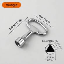 4pcs Square, Flat And Triangle Socket Wrenches Set, Suitable For Electrical Box Locks, Water Meter Valves, High-Speed Train And Railway Valves, Radiator Valves, With Keychain - A - View 6