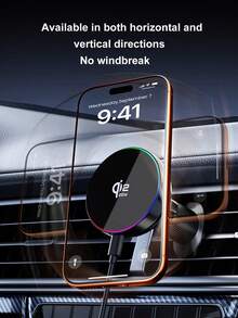 25W Magnetic Wireless Car Charger Phone Holder Ice Cooling RGB Tempered Glass Fast Charging Radiator Magnetic Wireless Car Charger Fast Charging Station For Phone - A - View 6