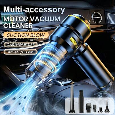 4-In-1 Wireless Car Vacuum Cleaner And Air Duster - High Power Handheld Blower, Portable For Car, Home, Camping, Pets, Great Gift For Boyfriend/Girlfriend (2000mAh)