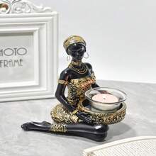 1 pieza Escultura de estilo bohemio, Portavelas, Adorno de decoración del hogar apto para sala de estar, estudio, dormitorio - 1PC - Ver 9