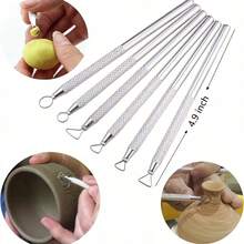A Use Ceramic Tools To Trim 8 Aluminum Rods, Trimming Knives, Sculpting Tools, Scrapers, Clay Sculpting Tools, Precision Sculpting Tools, And Clay Modeling Tools - 8 Aluminum Tools - View 7