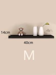 1pc Wall Shelf Living Room Dining Room One-Word Partition Shelf Punch-Free Wall-Mounted Wall Shelf TV Wall Storage Rack - Black - View 10