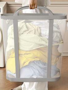 Multifunctional Foldable Mesh Laundry Drying Basket With Handle, Portable Storage Bag, Space-Saving Clothes Organizer Basket, Suitable For Laundry Room, Bedroom, Bathroom, Travel, Dorm, RV, Balcony, Yard And Other Home Use, Large Capacity Rectangular Drying Rack, Perfect For Storing Underwear, Socks, Towels, Toys And Small Items, Available In 4 Colors - Multicolor - View 4