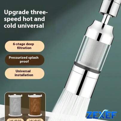Stainless Steel Kitchen Faucet Aerator With Filter - 83.48gal SUS, Extendable Home Water Purifier, Foaming, Tap Water Purification