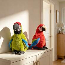 1pc Realistic Plush Parrot Stuffed Animal Doll, Soft Fluffy Parrot Doll, Various Styles Available, Cute Cartoon Parrot Figurine Home Decor, Photography Prop, Gift For Friends, Family, Birthday, Mother's Day - Multicolor - View 11