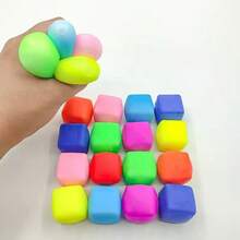 1 pieza Pelota de masa cúbica, juguete antiestrés, juguete de compresión de rebote lento de TPR, juguete de descompresión, juguete creativo para adolescentes, regalo perfecto para cumpleaños/festividades/Navidad - Multicolor - Ver 11