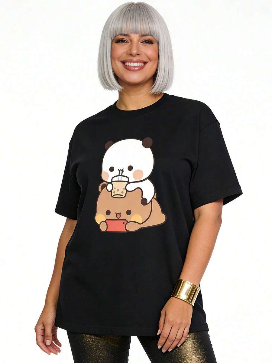 Camiseta de manga corta con cuello redondo suave y casual de verano para mujer, tops para salir, vintage, Gen Z, tops, curvas, ropa Y2K, algodón, Italia, Grecia, tops de mujer, tops bonitos, camisetas gráficas, conjuntos de primavera, estilo callejero americano, casual deportivo, estilo unisex, estilo casual urbano, casual, jersey, camisetas holgadas, ropa de calle retro, estilo de los 90, estilo de los 2000, subcultura, estilo europeo, tops negros, tops blancos, conjuntos de fiesta de los 90. Blanco - Negro - Ver 1