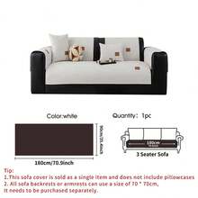 SANMOSPIN 1pc Solid Color Waterproof Sofa Cover, Leather Label Design, Anti-Slip Backing, Pet-Friendly Non-Shedding Sofa Protector, Suitable For Bedroom, Living Room, Office Home Decor, Fits Single, Loveseat, 3-Seater, 4-Seater And Sectional Sofas - Multicolor - View 28