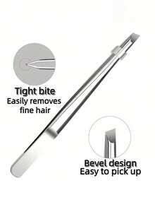 2/1pc Slanted Eyebrow Tweezers, Hair Removal Tweezers, Sturdy Slanted Tip Beauty Tool Suitable For Eyebrows, Fine Hair, Mustache, For Home, Travel, Salon And Spa Use - Stainless Steel - View 7