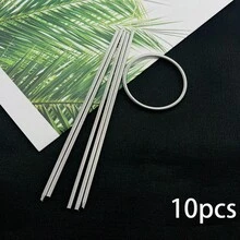 10 piezas Pulsera DIY de bobina, brazalete de alambre espiral expandible de apertura y cierre, pulsera de resorte de memoria, accesorio de joyería ajustable con cuentas, regalo para amigos, Día de San Valentín, artesanía familiar - Multicolor - Ver 13