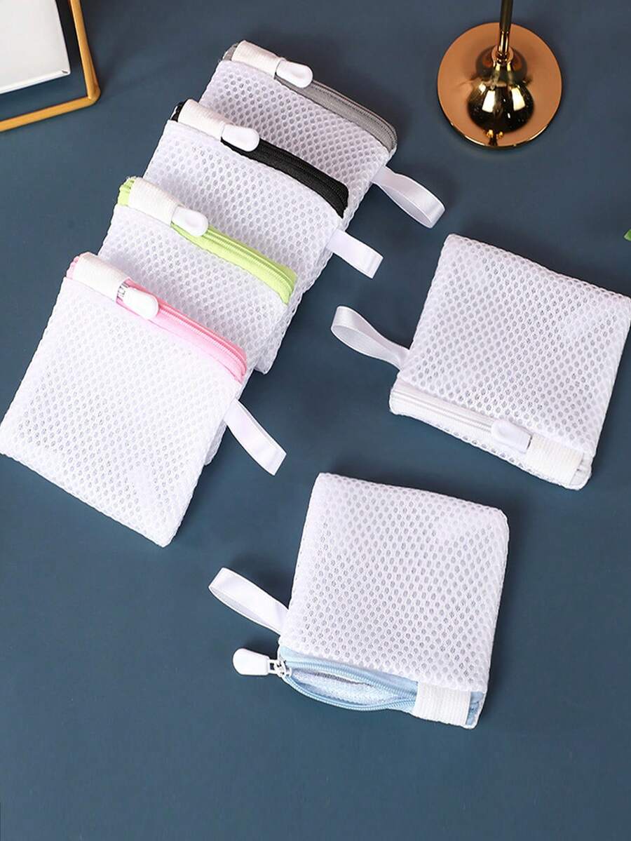 4 túi giặt lưới mini hình tam giác, có thể tái sử dụng, chất liệu cao cấp, khóa kéo trơn tru, chắc chắn, túi đựng đồ du lịch nhỏ gọn, túi giặt quần áo nhỏ cho cà vạt, tất, đồ lót, máy giặt, nhà cửa, ký túc xá, căn hộ - giải pháp sắp xếp đồ đạc thiết yếu. - Nhiều màu - View 1