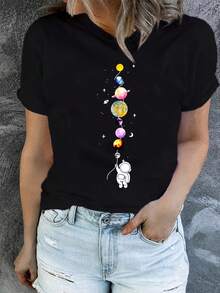 Women T-Shirts - Black - View 1
