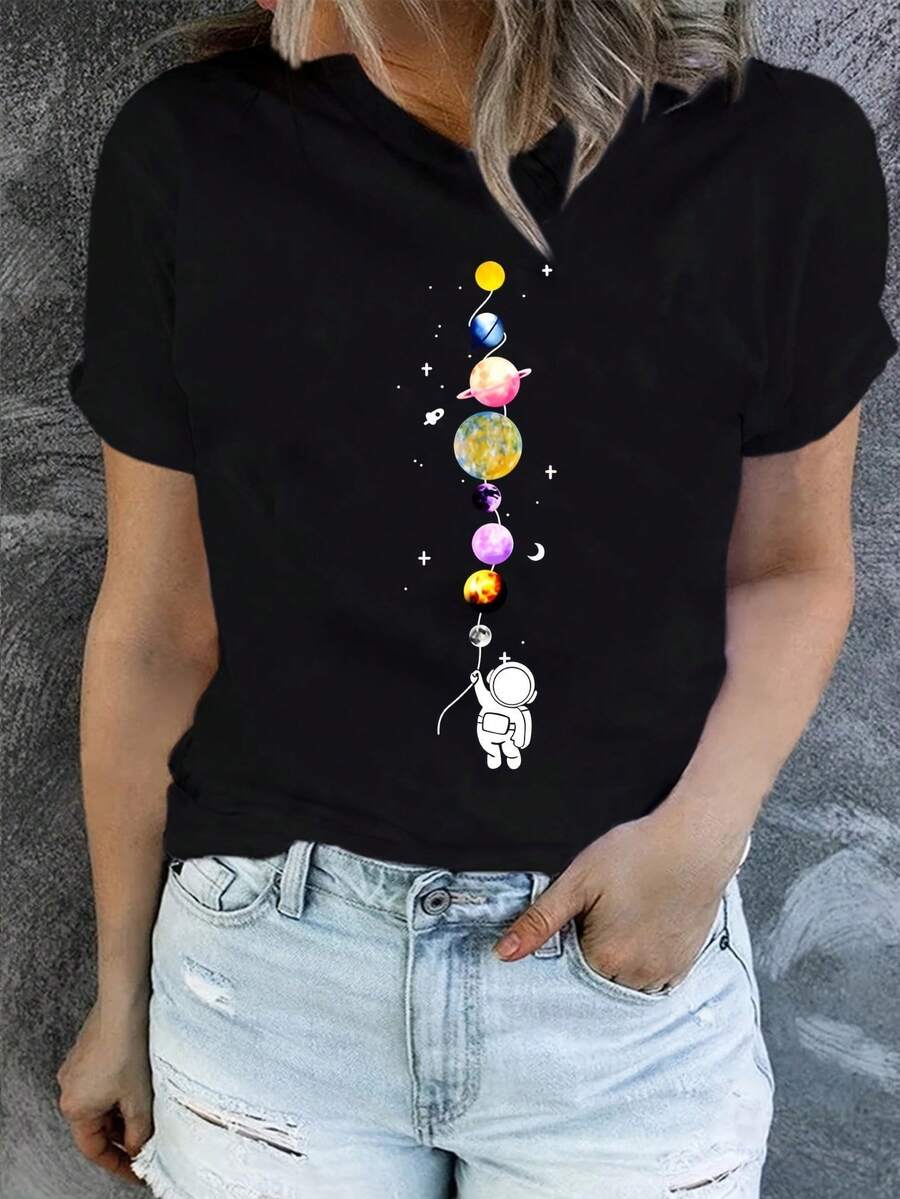 Women T-Shirts - Black - View 1