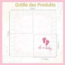 婴儿派对餐巾纸，适用于纸质饮料餐巾纸、婴儿派对装饰或性别揭晓派对，折叠式金箔鸡尾酒餐巾纸，三层“Oh Baby”印花餐巾纸，适合甜蜜的生日派对庆祝活动，男女通用婴儿生日餐巾纸，派对用品，餐具，婴儿派对和活动必备品 - 多色-藍粉色oh baby餐巾紙 - 查看 6