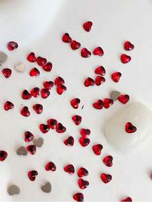 100颗彩色心形水钻，不对称闪亮宝石，美甲装饰，DIY美甲用品 - 彩色 - 查看 11