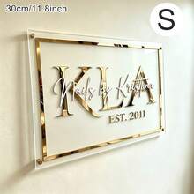 Custom Acrylic Commercial Signage | Acrylic Logo Signage | Welcome Signage | Salon Signage, Custom Acrylic Commercial Logo Signage: Modern Office Decor, Custom 3D Acrylic Logo Signage (Suitable For Door Or Wall), Modern Salon Signage With Stand, Commercial Signage - Multicolor - View 21