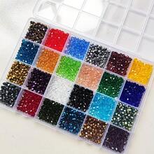 Bộ dụng cụ làm trang sức 4mm, hạt thủy tinh mài giác 24 ô, khoảng 2000 hạt/hộp, tự làm vòng tay, mặt dây chuyền, bông tai, đồ dùng thủ công làm trang sức. - Nhiều màu - Xem 9