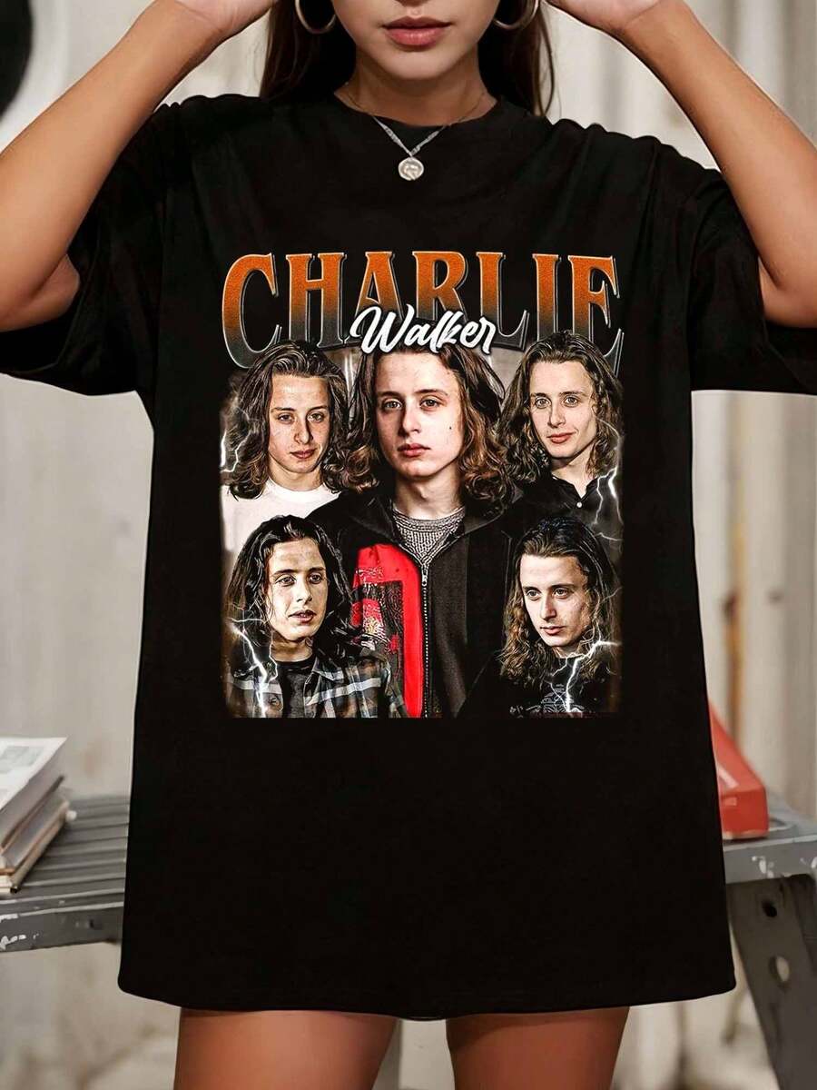 Limited Charlie Walker Shirt, Scream 4 Vintage Unisex Heavy Cotton Tee ID - Black - View 1