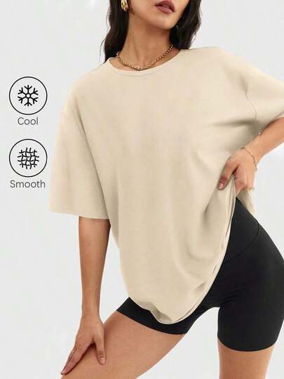 Speed mate Camiseta holgada para mujer de manga corta y cuello redondo, camisa casual estilo Y2K, estilo básico para el verano,blusa de mujer