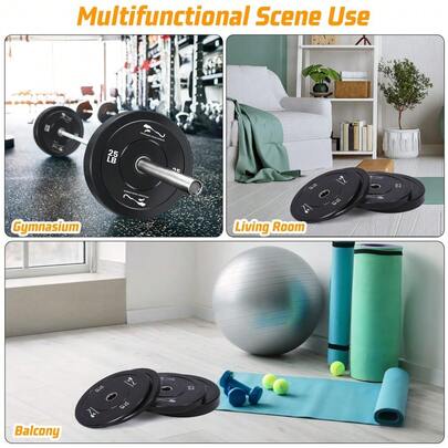 Heavy-Duty Rubber Bumper Weight Plates Set – 2 X 35LB, 2-Inch Steel Inserts, Global Barbell Fit, Ideal For Home Gym Strength Training & Weightlifting