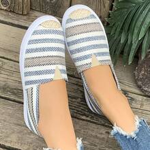 Giày nữ cổ thấp đế mềm bằng vải canvas, kiểu dáng casual nhẹ, thích hợp cho mùa xuân và mùa thu. - Màu xanh lam - Xem 5