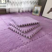 24pcs Plush Patchwork Carpet, Cute Fluffy Bedside Rug, Puzzle Foam Floor Mat, Square Window Cushion, Decorative For Living Room, Bedroom, Tatami, Game Room, 11.81*11.81 Inches, Washable & Trimmable Rug For All Seasons - Multicolor - View 36