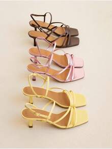 planare Giày sandal cao gót mũi vuông quai ngang màu Dopamine thời trang mới mùa hè cho nữ, sandal gót thấp màu vàng, sandal màu nâu, sandal màu vàng, sandal gót thấp mùa hè, sandal nữ thanh lịch, sandal nữ, giày gót thấp, sandal dễ thương, sandal mùa hè, giày nữ thoải mái, sandal nữ đi nghỉ mát, giày dễ thương - màu nâu - Xem 10