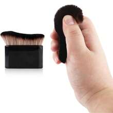 Self Tanning Brush, Self Tanner Applicator Blend Brush For Beauty Tan Bronzer, Foundation Makeup Spray Tan Blending Body Brushes For Face Leg(Black-Brown) - 黑色 - 查看 4