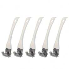 1/5pcs Double-Headed Groove Crevice Brush, Kitchen Pot Brush, Concave Gas Stove Brush, Metal Grill Cleaning Brush, Random Color - Multicolor - View 8