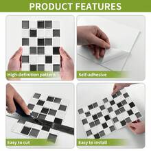 Crystal Mosaic Self-Adhesive Wall Sticker, Waterproof And Moisture-Proof Wall Paper For Bathroom, Kitchen, Removable Tile Backsplash, 3D Self-Adhesive Wall Tiles, Kitchen And Bathroom Splash Guard, Waterproof And Moisture-Proof Kitchen And Bathroom Sticker, Tile Backsplash For Kitchen, Bathroom, Laundry Room, RV And Fireplace Decor - Ideal For DIY - GST112 - View 8