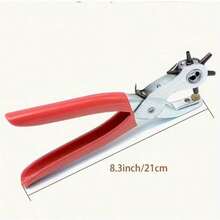 1pc Metal Eyelet Pliers Set, Includes Punching Tool + 100 Matching Metal Eyelets, Specifically Designed For Artificial Leather, Clothing, Belts And Other Materials, One-Click Punching And Fast Installation Of Eyelet Rings. Effortless Operation And Easy To Use, Secure And Durable, Dedicated Tool Set For Handmade Leather DIY, Clothing Modification, Fabric Crafts, Essential Tool For Handmade Enthusiasts And Leather Crafting. - C - View 3
