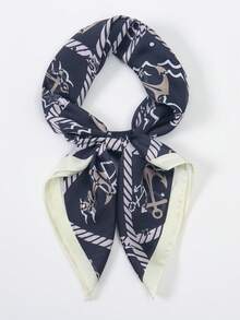1 chiếc khăn bandana họa tiết hình thoi và mỏ neo tươi mới - Nhiều màu - Xem 3