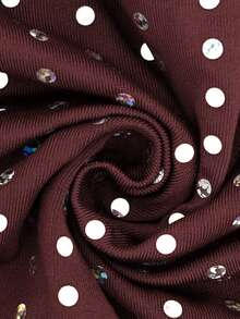 Bộ jumpsuit gợi cảm cổ chữ U chấm bi đính sequin dành cho nữ - Màu Đỏ Sâu - Xem 7