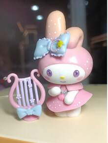 SANRIO 可愛夢幻系列三麗鷗角色公仔 (酷洛米、大耳狗、美樂蒂等)，隨機 1 個或全套 6 個，迷你動漫娃娃桌面裝飾，女孩生日禮物，梳妝台上的美好時刻 - 彩色 - 查看 8