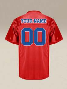 Personalized Team Spirit Soccer Jersey - Custom Printed Mesh Sports Shirt, Loose Fit Athletic T-Shirt, Unisex Casual Training Top - Red - View 4