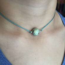 1pc, Protection Necklace, 12mm Imperial Ocean Stone Adjustable Necklace - Colorful - View 4