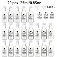 29個/5個 25ml/50ml 塑料量筒瓶,飲料分裝瓶,可重複使用透明迷你瓶,適用於畢業慶祝,配有黑白塑料瓶蓋,適合戶外畢業派對、後院燒烤、生日派對、畢業派對用品 - 透明h17 - 查看 10