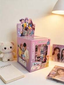 Bộ bút gel có thể xóa được dành cho fan K-POP (12/24/36 chiếc), thiết kế hoạt hình, bút viết tái sử dụng, thích hợp để ghi chú. - Nhiều màu - Xem 4
