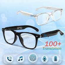 Kính dịch thuật thông minh Koipsse, kính thời trang unisex tích hợp trợ lý giọng nói AI, micro tích hợp, kính tai nghe TWS đa chức năng sáng tạo, pin sạc bền lâu, điều chỉnh âm lượng bằng cảm ứng kép, phát nhạc, trả lời cuộc gọi, kích hoạt trợ lý di động. - Xem 4