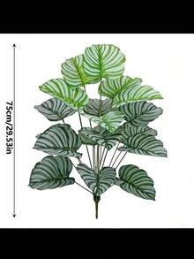 60-85-130cm / Cây nhân tạo nhiệt đới, Lá Philodendron giả cỡ lớn, Cành cây Thiên Điểu nhân tạo, Thích hợp trang trí nhà cửa, sân vườn, văn phòng trong nhà, Không kèm chậu, Trang trí phòng, Trang trí đám cưới, Trang trí nhà, Trang trí phòng ngủ - Sọc trắng - Xem 8