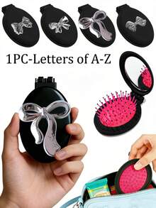 Lược chải tóc du lịch gấp gọn có gương, trang trí hình bướm, lược mini cầm tay, lược bỏ túi cho nữ, màu hồng, thích hợp làm quà tặng sinh nhật, Ngày của Mẹ, Ngày Nhà giáo. - Nhiều màu - Xem 1