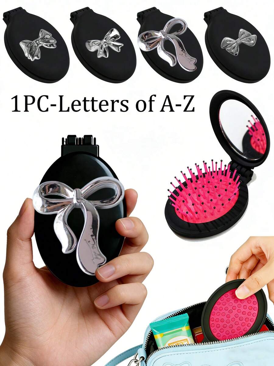Lược chải tóc du lịch gấp gọn có gương, trang trí hình bướm, lược mini cầm tay, lược bỏ túi cho nữ, màu hồng, thích hợp làm quà tặng sinh nhật, Ngày của Mẹ, Ngày Nhà giáo. - Nhiều màu - Xem 1