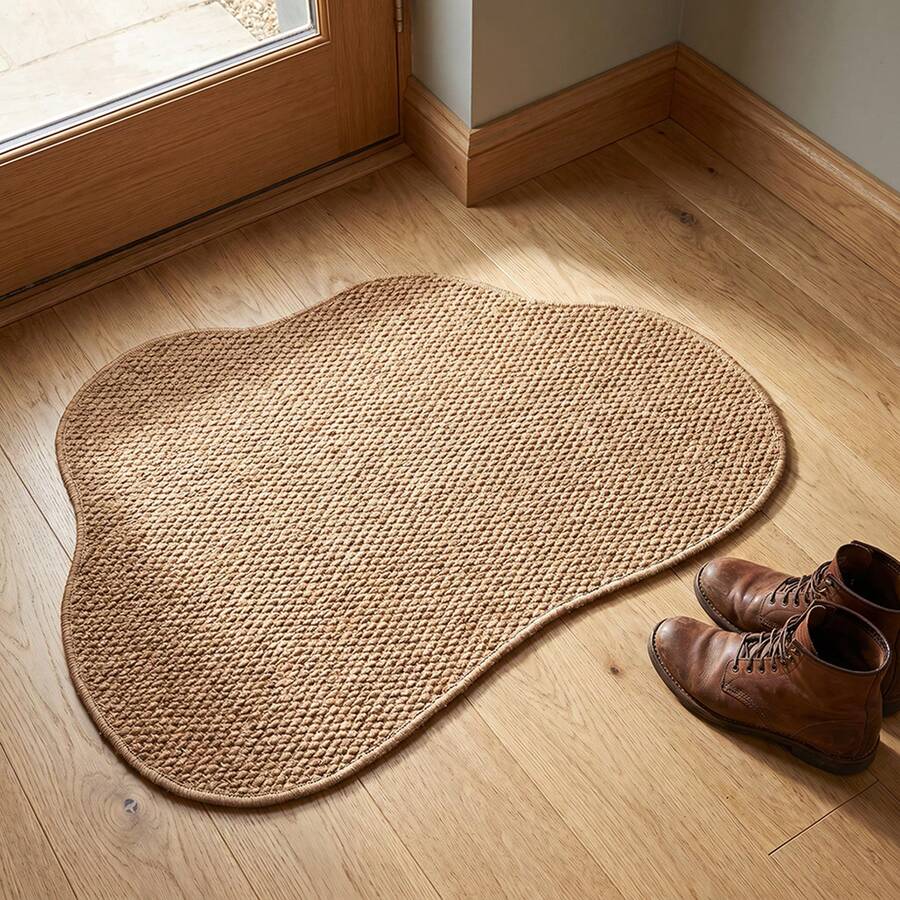 1pc Interesting Area Rug, 1000g/M² Faux Sisal Carpet, Soft & Fluffy, Non-Slip & Washable Floor Mat, Rug For Living Room Bedroom, Decorative Home Decor Carpet - Brown - View 1