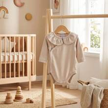 KIWI BABIDU | Baby Bodysuit, Long Sleeve, 100% Cotton, Ruffled Neckline, Newborn And Premature Baby Bodysuit, Soft And Hypoallergenic Fabric, Unisex Baby Clothes For Boys And Girls, Perfect For Sensitive Skin - Arena - View 5